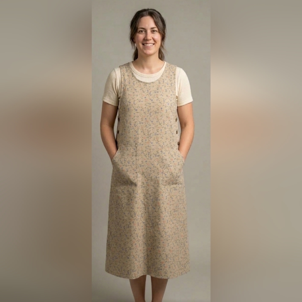 DIrectives Olive Green Floral Long Dress – Size L